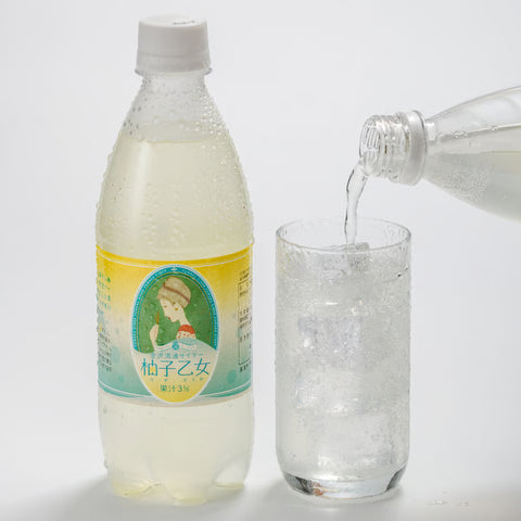 【北陸マルシェ厳選】金沢湯涌サイダー「柚子乙女」ペットボトル500ml | 竹久夢二デザイン