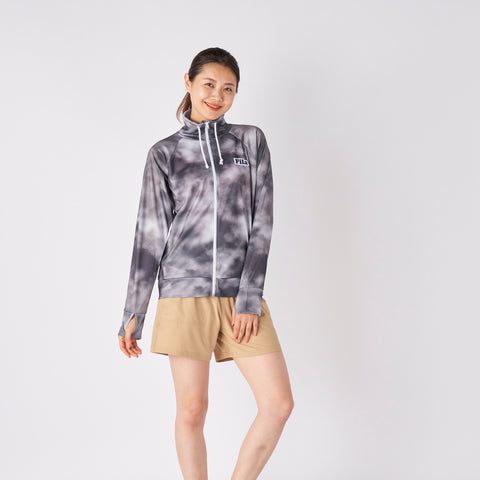 吸水速乾！アクティブシーンに最適 ラッシュガード＆水着 4点セット (フィットネス/ヨガ対応)【FILA】