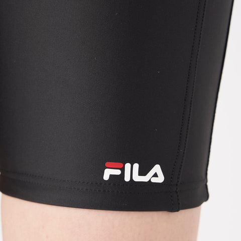 プールやジムに最適！ FILA 長袖セパレーツ水着（日焼け対策/体型カバー）ブラックｘホワイト