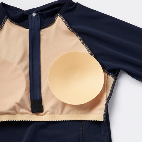 プールやジムに最適！ FILA 長袖セパレーツ水着（日焼け対策/体型カバー）ブラックｘホワイト