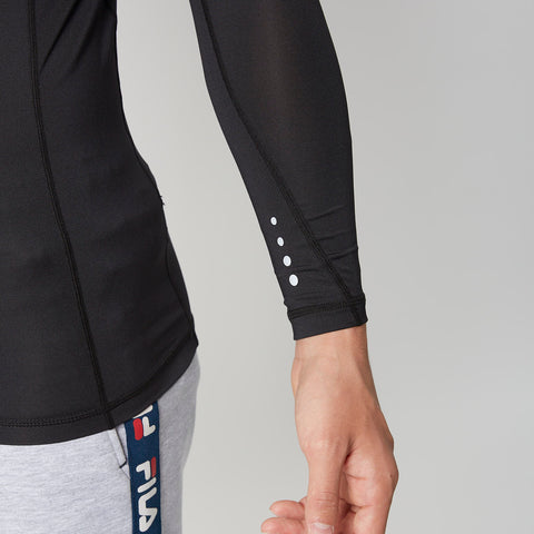 【FILA】メンズ 長袖 ソフトコンプレッション インナー（UVカット/吸汗速乾/反射プリント） 448124