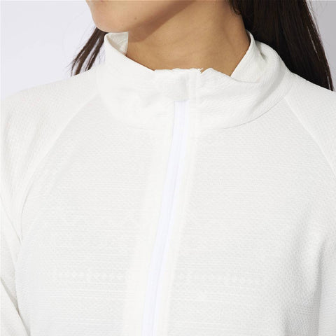 【FILA】UVカット率90%以上！幾何柄エンボス ラッシュガード（水陸両用/指穴付き）レディース フィットネス