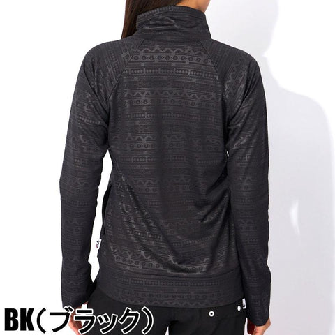 指穴付きで手の甲までUV対策！ 上品エンボス加工 レディース ラッシュガード (全2色)【FILA】
