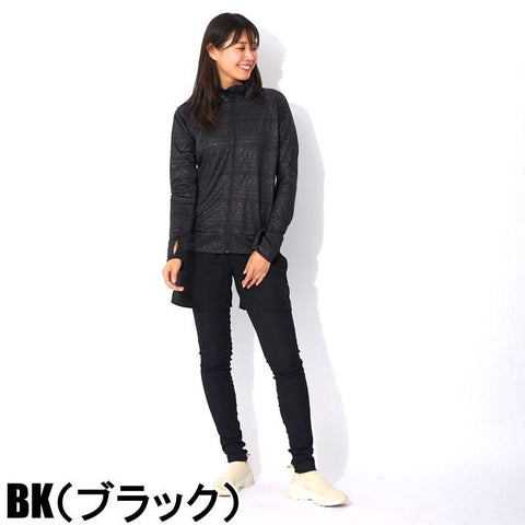 指穴付きで手の甲までUV対策！ 上品エンボス加工 レディース ラッシュガード (全2色)【FILA】