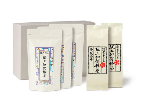 【北陸マルシェ厳選】献上加賀棒茶 詰合せ（袋入60g／2袋 と ティーバッグ 3g×12ヶ／3袋） | 昭和天皇に献上された格別の香り